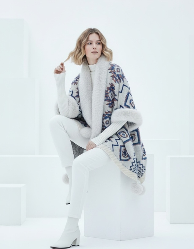 Mossée - Ava Tibetan Shawl Cape