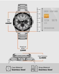 Armani Exchange - Silver Tone Analogue-Chronograph Watch
