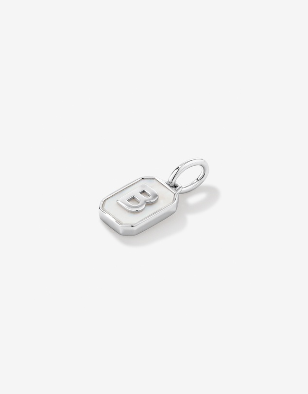 Michael Hill - Letter B Mother of Pearl Initial Pendant in Sterling Silver