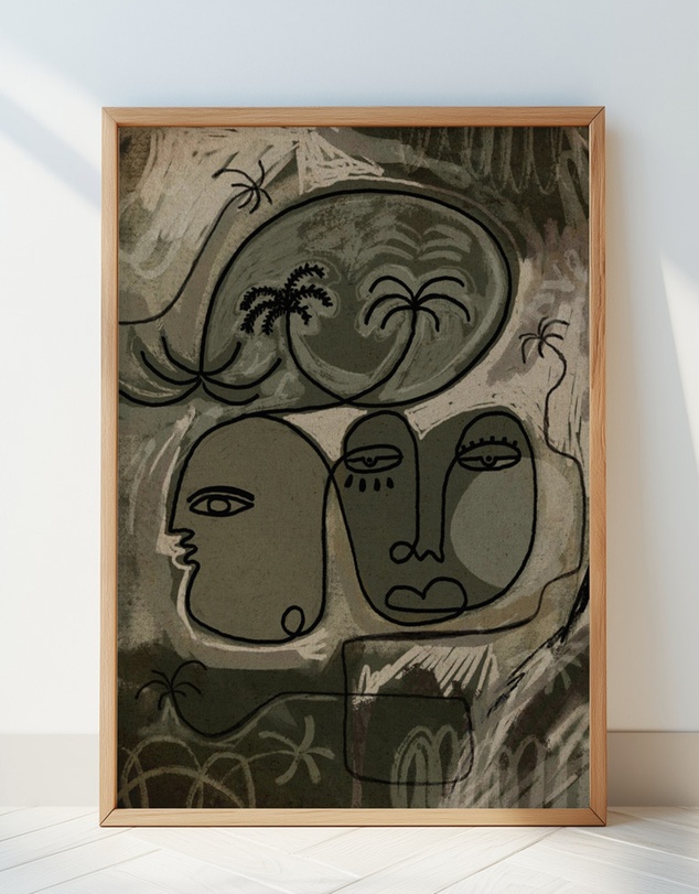 Olive et Oriel - Unwind Along The Palm Path by Shatha Al Dafai Art Print