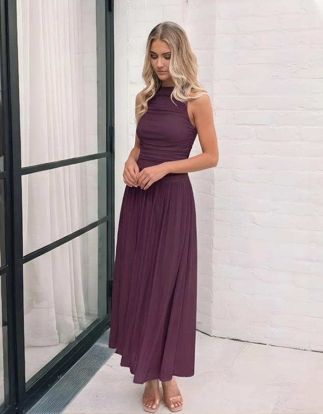 Esther & Co - Balayage Dress - Wine