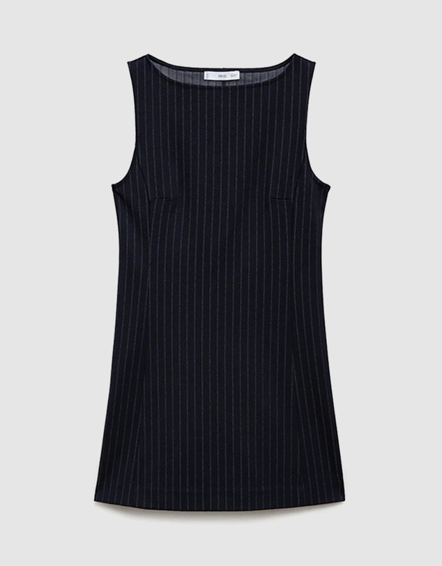 M.N.G - Boat-Neck Pinstripe Dress