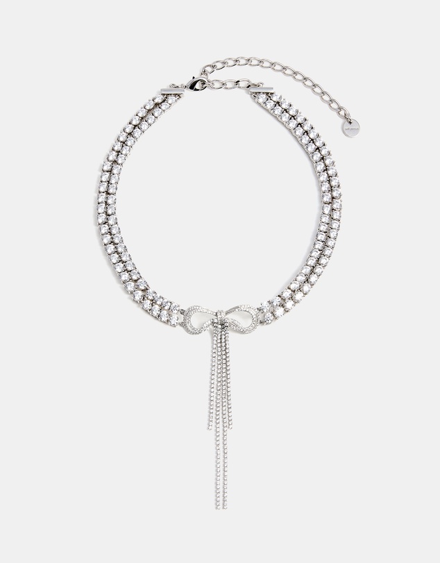 Self Portrait - Double Crystal Bow Choker