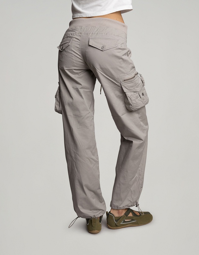 Love and Nostalgia - Little Rippa Rib Waist Cargo Pant - Taupe