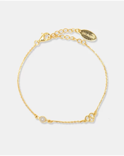 Georgini - Freshwater Pearl And Diamond June Gold Bracelet