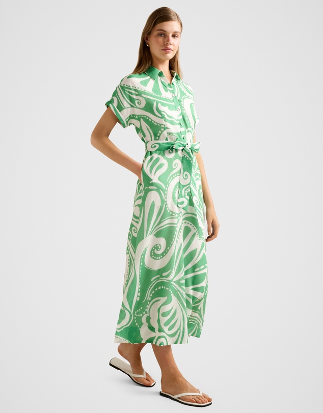 Forever New - Hilary Belted Linen Midi Dress