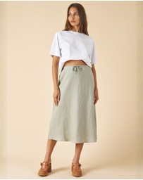 CAMIXA - Maddie Linen Midi Skirt