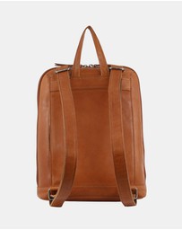 Milleni - Milleni Ladies Nappa Leather Twin Zip Backpack