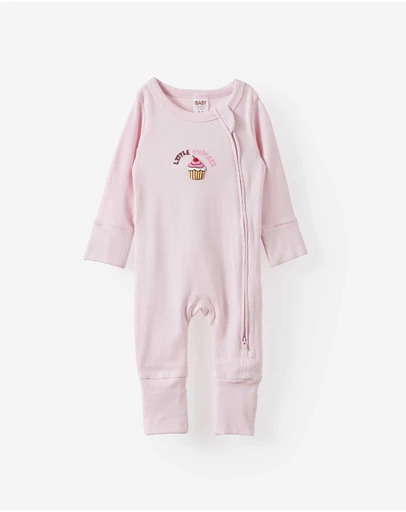 Cotton On Kids - Growie Long Sleeve Zip Romper