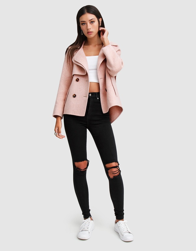 Belle & Bloom - I'm Yours Wool Blend Peacoat
