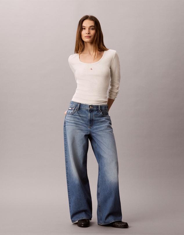 Calvin Klein Jeans - Ribbed Cotton Long Sleeve Top