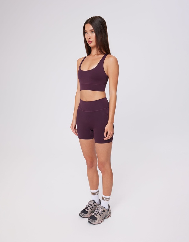 Upstate - Contour+ Mesh Back Crop - Merlot