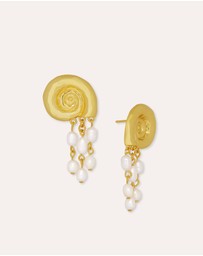 Ottoman Hands - Waterproof Shell Pearl Beaded Stud Earrings