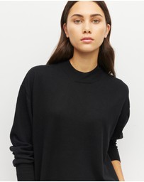JH Lounge - JHL Crew Sweater (Cotton Cashmere) Black