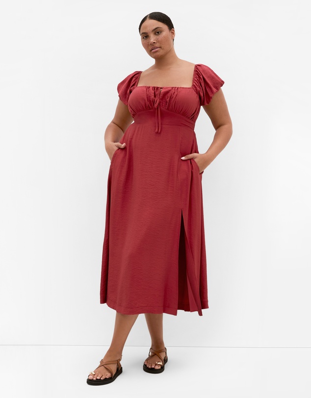 City Chic - Plus size Abbigail Split Maxi Dress - sienna