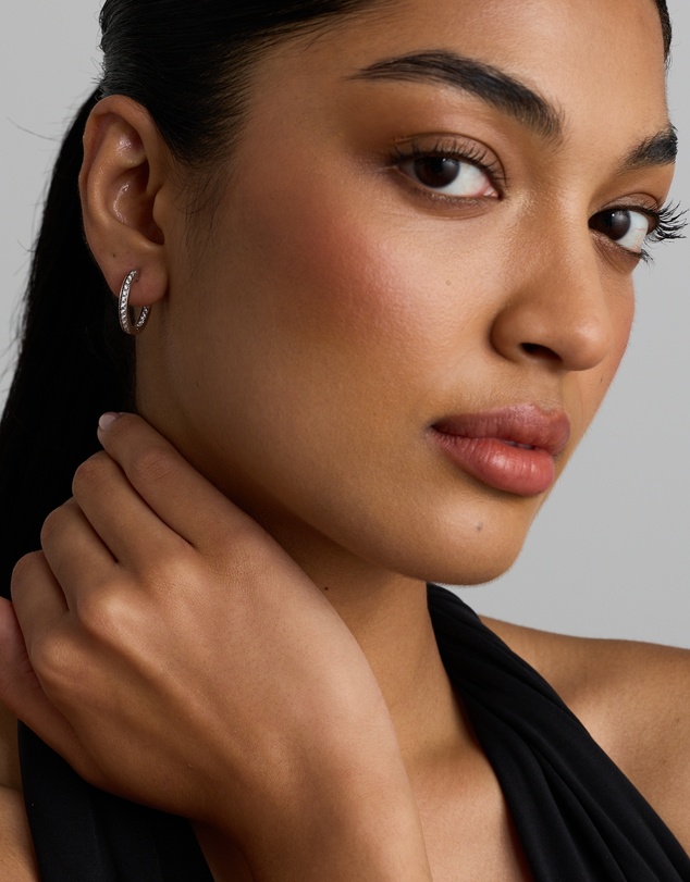 Michael Hill - 20mm Cubic Zirconia Huggie Hoop Earrings in Sterling Silver