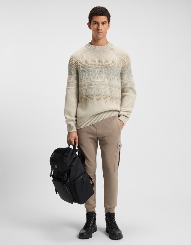 BOSS - Relaxed-Fit Sweater With Knitted Pattern