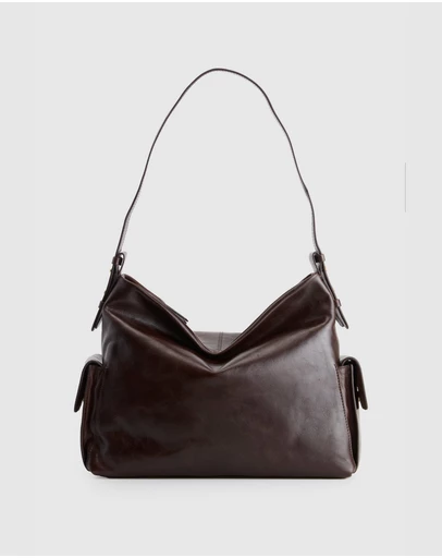 Evity - Narda Leather Pocket Hobo Bag