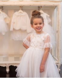 Bebe by Minihaha - Tulle Emb Floral SS Dress - Kids