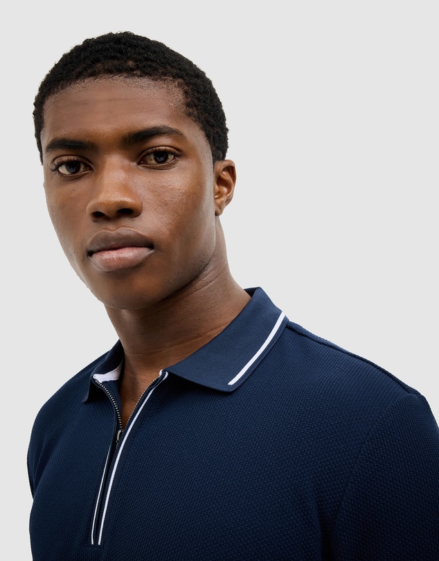 Politix - Morgan Textured Zip-up Polo