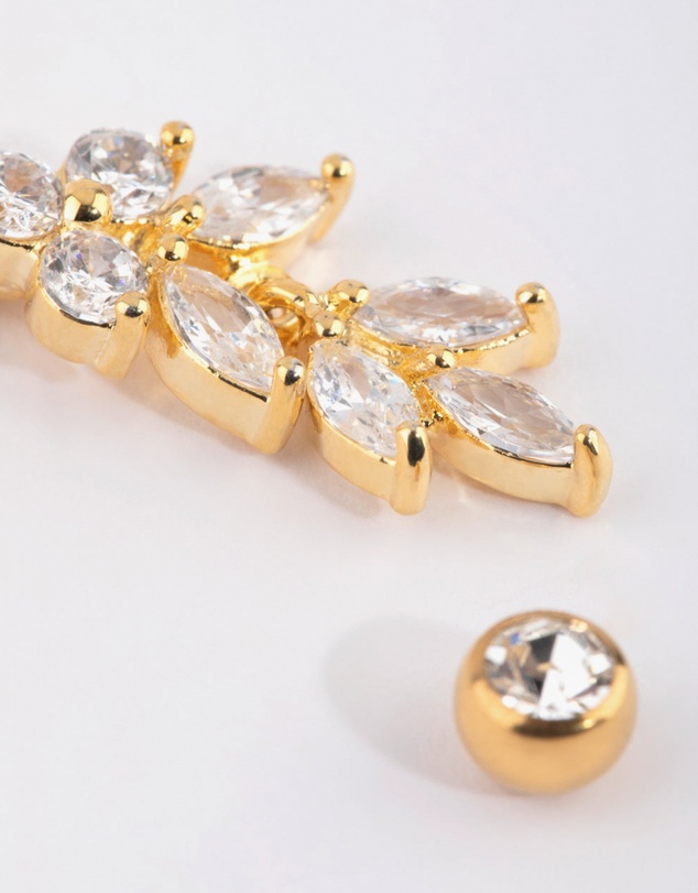 Lovisa - Gold Plated Titanium Marquise Diamante Belly Bar