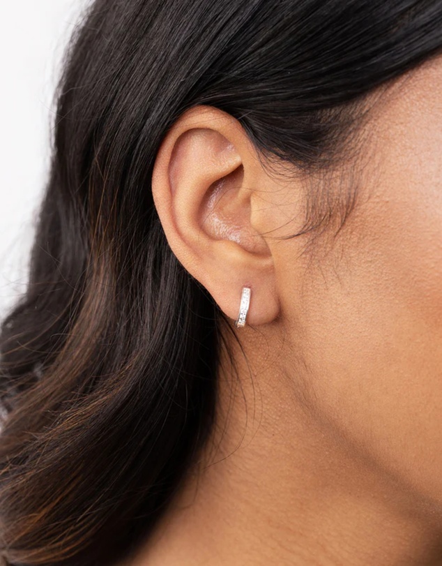 Lovisa - Sterling Silver Cubic Zirconia Huggie Earrings
