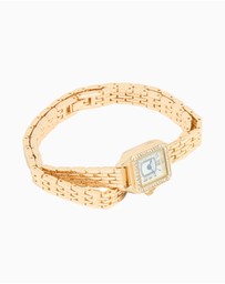 Lovisa - Gold Diamante Mini Double Strap Watch