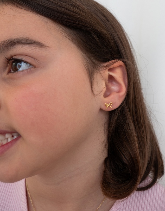The Silver Collective - Children's Bow Earrings Gold
