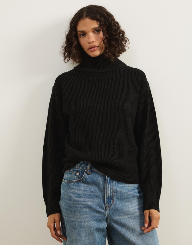 Atmos&Here - Alice Rib Knit Funnel Neck Jumper