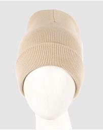 Max Alexander - European Made Beige Wool Beanie