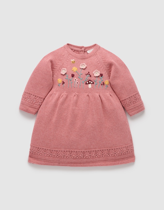Purebaby - Cosy Knitted Dress -Kids-Babies