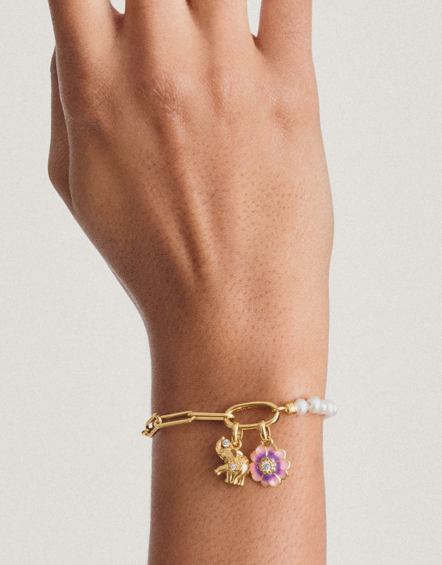 THOMAS SABO - Gold-Plated Elephant Charm with White Zirconia
