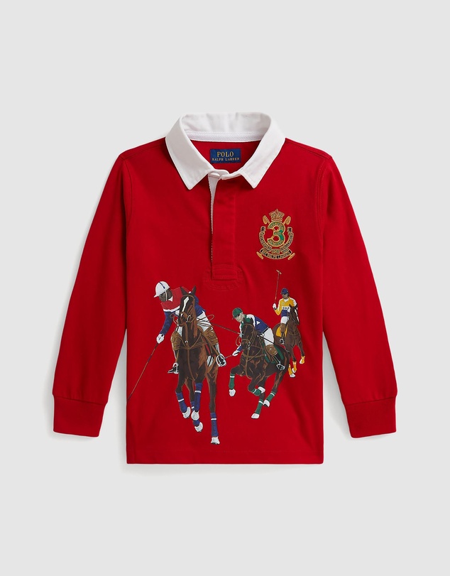 Polo Ralph Lauren - Equestrian-Print Cotton Rugby Shirt - Babies-Kids