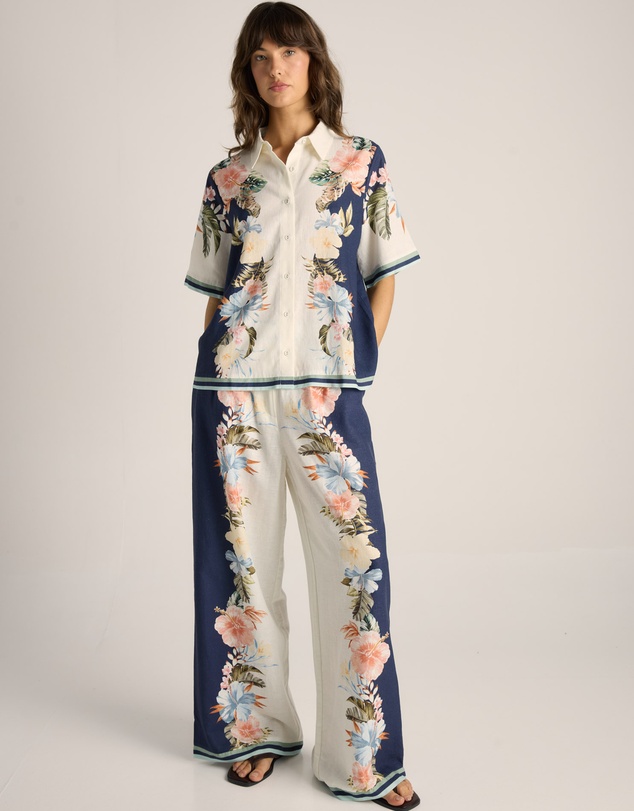 Fate + Becker - Solara Placement Print Collared Shirt