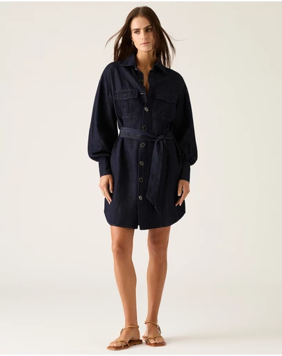 MOS The Label - Ana Denim Shirt Mini Dress