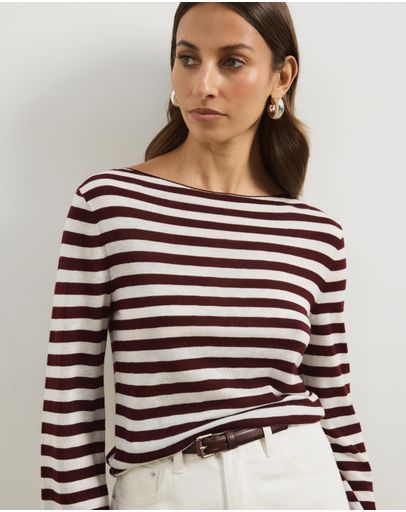 Burgundy & White Stripe