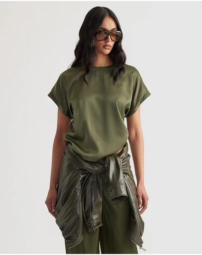 Decjuba - Frankie Satin Side Tie Top