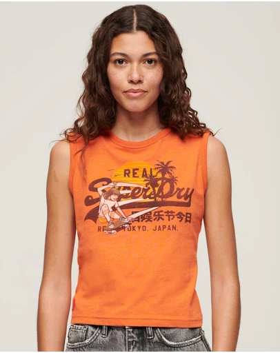 Superdry - La Vintage Logo Graphic Slim Tank Top