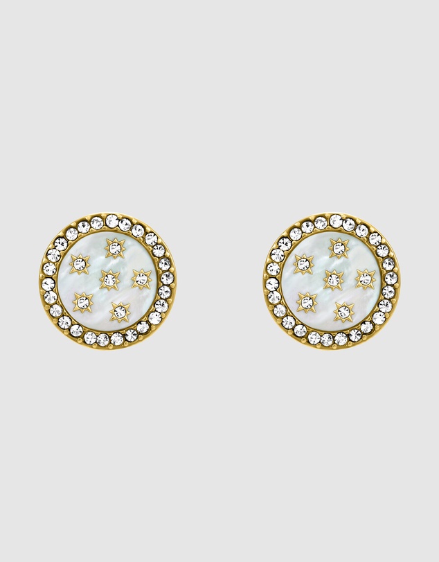 Fossil - JEWELRY Classic Mother-of-Pearl Gold-Tone Stud Earrings