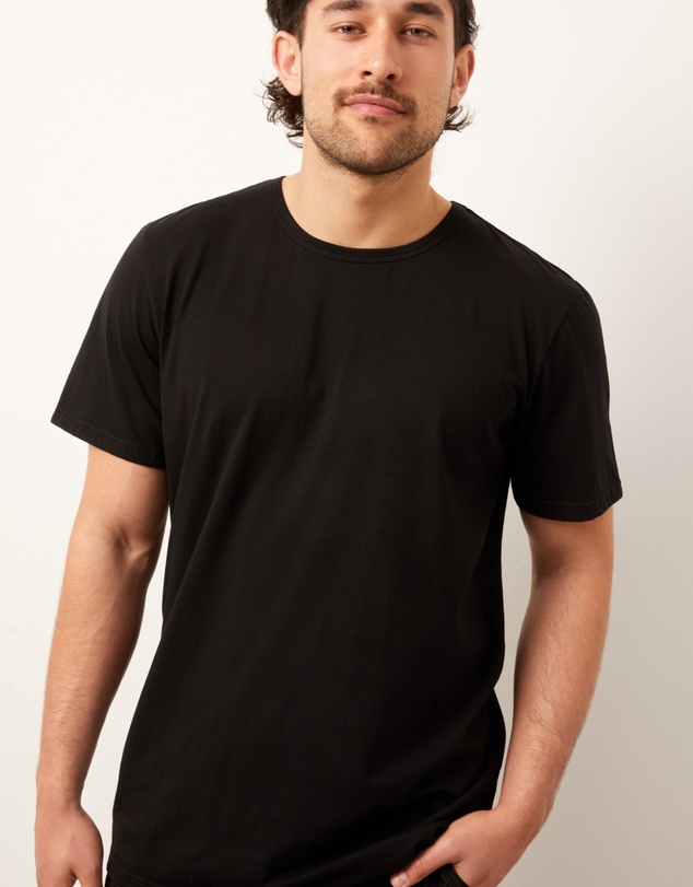 Wanderluxe Sleepwear - The Sable Boxer Shorts And Black Jersey T-Shirt