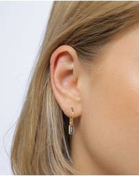 Elli Jewelry - Earrings Hoops Crystal Oval 925 Sterling Silver Gold-Plated