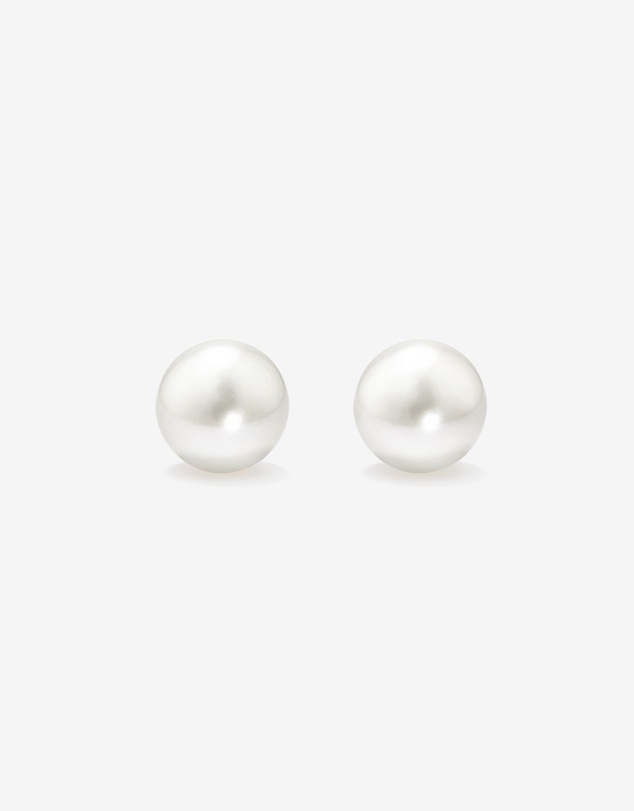Michael Hill - 10.5-11mm Button Cultured Freshwater Pearl Stud Earrings in 10kt Yellow Gold
