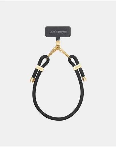 LOUVE COLLECTION - Universal Phone Strap Connector (Black) + Mystique Black Wristlet