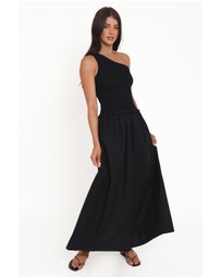 Petal & Pup - Myla One Shoulder Maxi Dress - Black