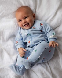 Purebaby - Embroidered Fleece Growsuit -Kids-Babies