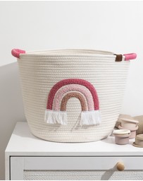 Living Textiles - Cotton Rope Embroidered Hampers - Rainbow