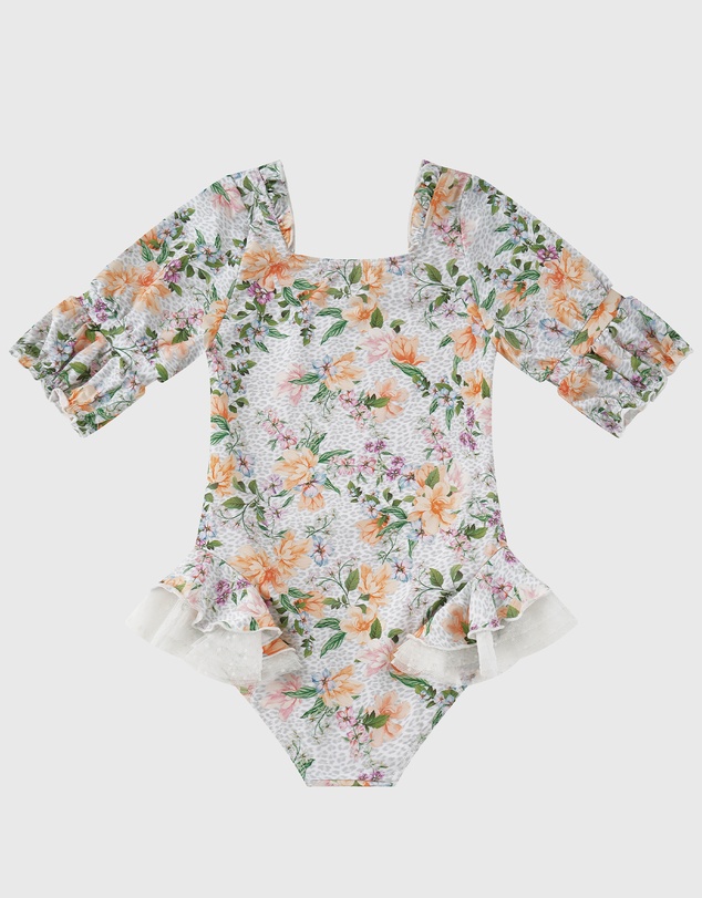 Aqua Blu Kids - Honeysuckle Short Sleeve Puff One Piece - Kids
