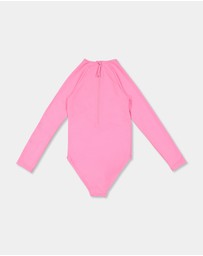 Roxy - Girls 8 to 16 Forever Roxy Back Zip Onesie Long Sleeve Rash Vest