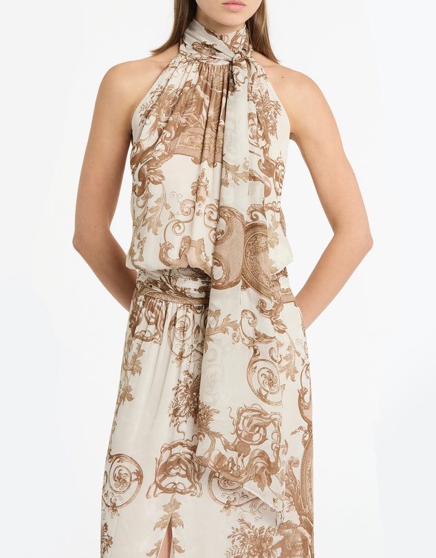 Carla Zampatti - Renaissance Georgette Halter Dress