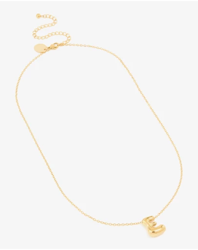 Lovisa - Waterproof Gold Plated Stainless Steel Large Bubble Letter E Necklace